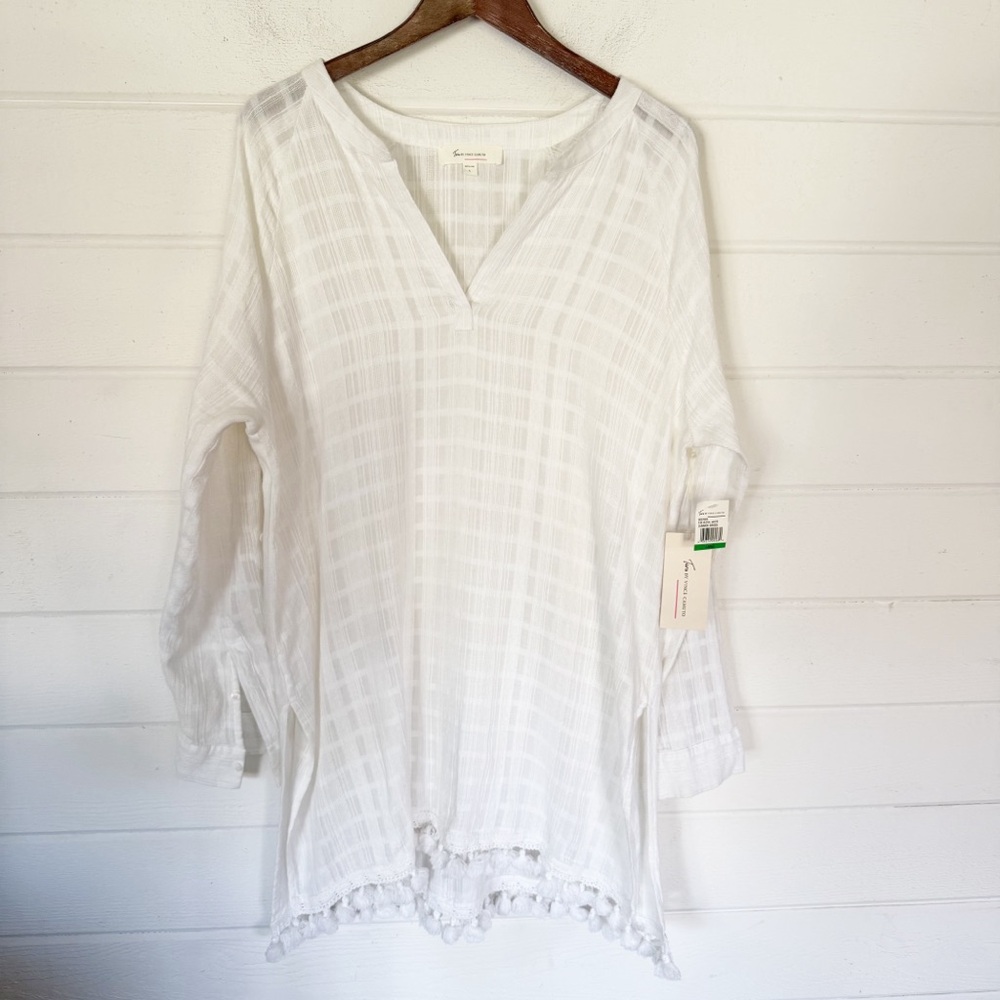 NWT Turo by Vince Camuto Sheer White Tunic Cover-up Size Large